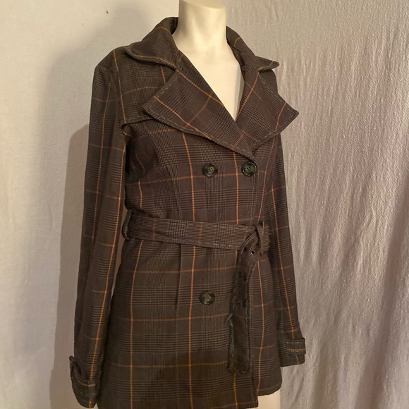 Plaid Double-Breasted Women's Coat - Picture 7 of 8